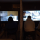 Screen-peeking blocked at a LAN party thanks to a quilt.